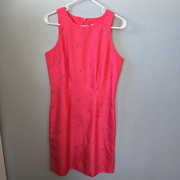 Dress Barn Dresses & Skirts - Dress Barn 6 Pink Floral Beaded Vintage Y2K Dress